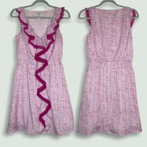 ANN TAYLOR LOFT sleeveless white and fuchsia dress